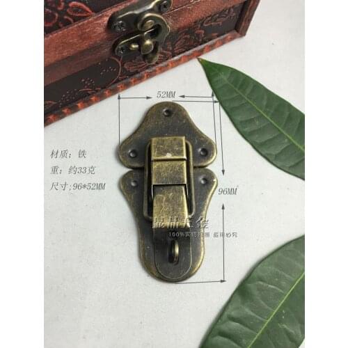 L96mmW52mm Packaging hardware accessories Locking hasp Duckbill buckle Antique Box buckle Wooden tin trunk lock wholesale