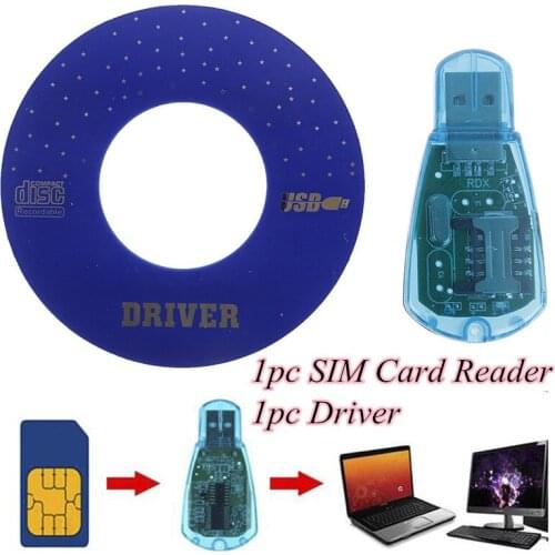 Hot Sale ! Blue USB SIM Card Reader Copy/Cloner/Writer/Backup Kit SIM Card Reader GSM CDMA SMS Backup + CD Disk