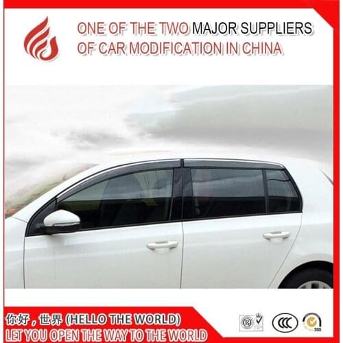High quality 4 Piece Injection molding trim vent shade rain sun wind deflector window visor for Golf 4 Golf 6 Golf 7