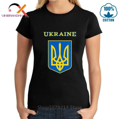 High Quality Digital Printing T-shirt Ukraine country college logo photo clothes coat of arms Ukrainian Flag Fitness Casual Tees