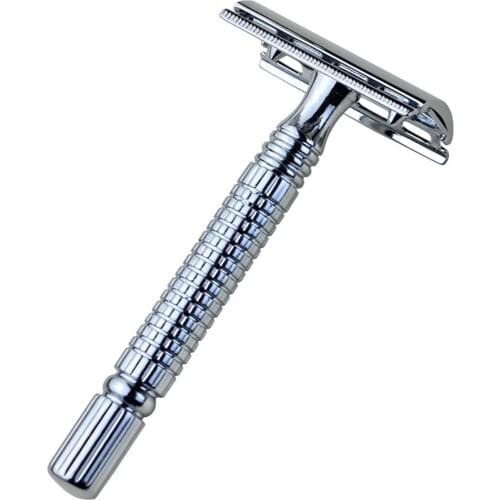 1 Razor +1 Blade Mens Shaving Metal Steel Handle Safety Razor Double-edged Razor With Travel Packaging