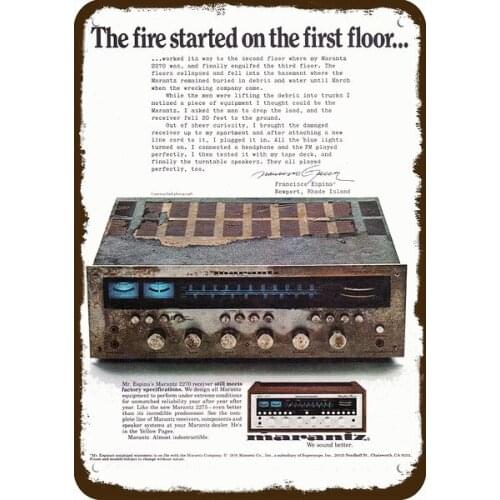 1976 Marantz CD Stereo Retro Exterior Decoration Replica Metal Sign for Farmhouse Decor Bar Club Coffee Art Wall Decor