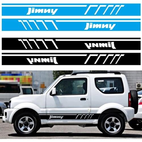 2PCS Car Both Door Side Skirt Stickers For Suzuki Jimny Auto Stripe Vinyl Film PVC Decals Automobiles Decoration Car Accessories