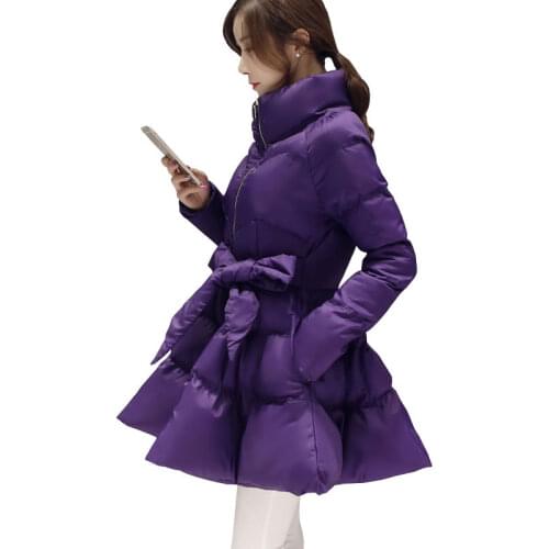 2021 Princess Tutu Skirt Cotton Jacket Winter Wear Thickening Cloak Waist Silk Cotton Bowknot Young Middle-Aged Padded Coat