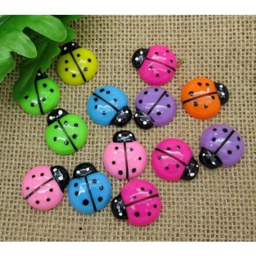 50Pcs Mixed beetles Resin Decoration Crafts Kawaii Beads Flatback Cabochon Scrapbook DIY Accessories Buttons