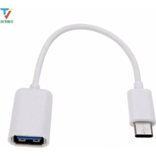 500pcs/lot High-quality White/Black Type C OTG Cable Adapter USB 3.1 Type-C Male to USB 2.0 A Female OTG Data Cable Cord Adapter