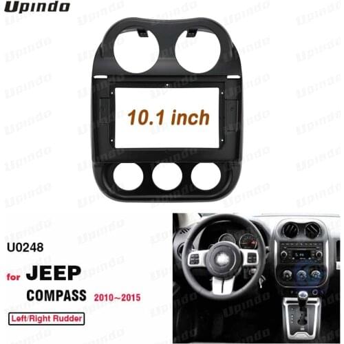 2 Din 10.1 Inch Car Radio Installation DVD GPS Mp5 Plastic Fascia Panel Frame for Jeep Compass 2010~2015 Dash Mount Kit
