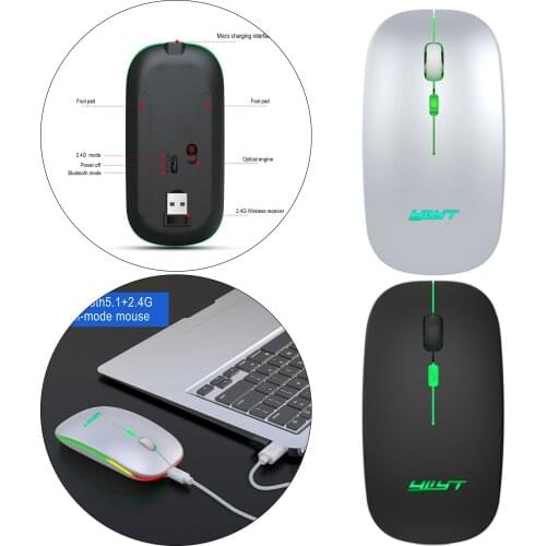 2.4G Wireless Mouse for Laptop, Ergonomic Computer Mouse with USB Receiver and 3 Adjustable Levels, 4 Button Cordless Mouse