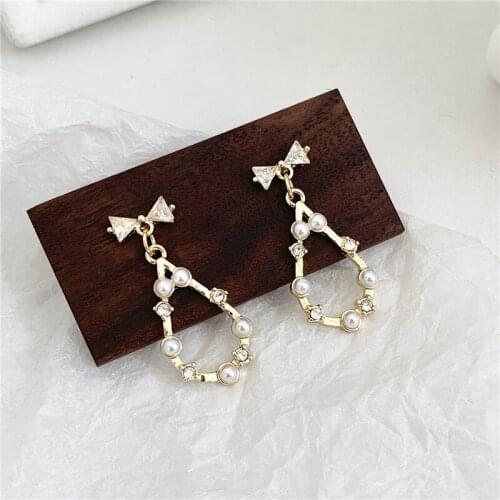 Shiny Cubic Zircon Water Drop Long Earrings Minimalist Jewelry