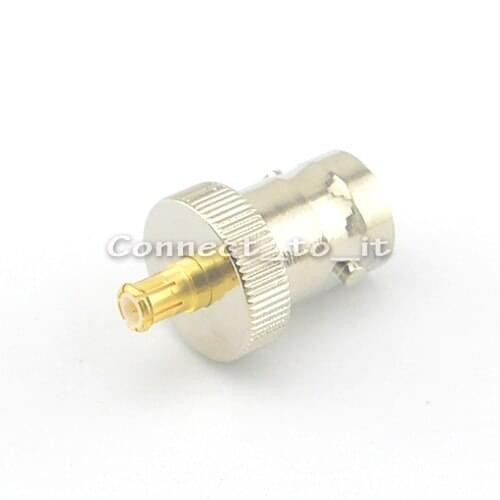 BNC Female Jack to MCX Male Plug Straight RF Coaxial Connector Adapter