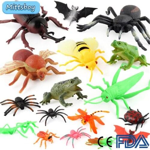 New Simulation Animals Vocal Insects Bee Frog Spider Dragonfly Model Action Figures Baby Gift Educational Toys for Children Kid