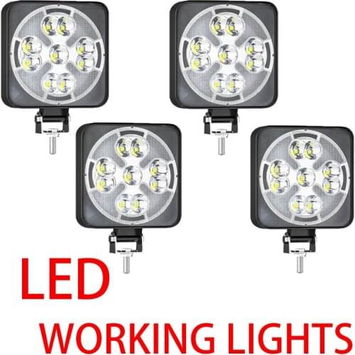 12-24V Car LED Work Light Bar 4X4 Offroad Headlight 21SMD Angel Eyes Double Color Spotlights for SUV ATV Motorcycle Flashing