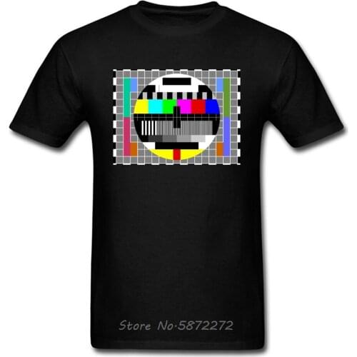 Satellite Television TV Test Pattern Men O-Neck T Shirt Not Today Internet Rainbow Fathers Tshirt Cotton Tees April FOOL DAY