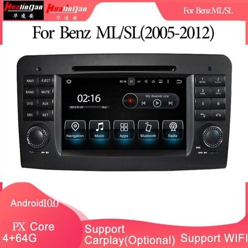 Hualingan For Benz ML/SL,7inch Android car multimedia system PX Core 4G internet 64G storage WIFI Carplay
