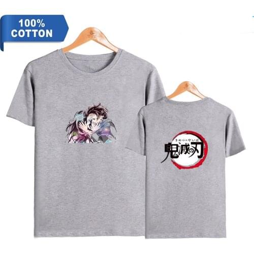 Kawaii Anime Demon Slayer T-shirt Cute Girl Trend Song Clothing Fashion 100% Cotton T shirt Men Women Tops ConoFig Kids Tees