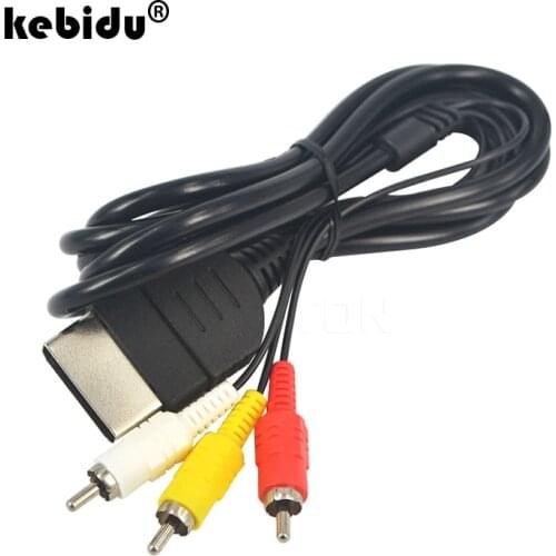 Kebidu 1.8m 3 RCA 1080P AV Audio Video Component Convert Cable For XBOX for PS2 HDTV DVD TV Cord Ni Plated