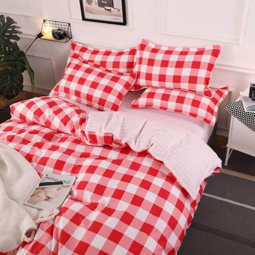4-piece bedding set, single and double washed cotton student bed linen, quilt cover and pillowcase 3-piece set