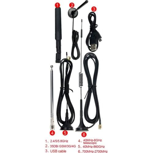 2.4/5/5.8G 40MHz-6GHz Telescopic Antennas kits For SDR