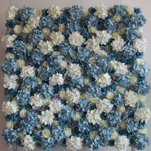 Royal Blue dense rose Peony flower backdrop flower pillar photography props shop hotel wedding flower wall Wedding Supply