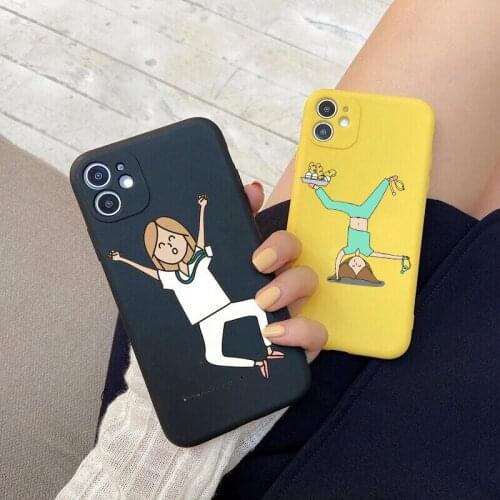Cartoon Medicine Doctor Nurse Matte Yellow Soft Phone Case For iPhone SE 12mini 12pro 11pro Max 7 8 Plus XR Xs Max 11 TPU cover