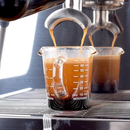 Heat-resistant glass measuring cup jigger for espresso coffee Double-mouthed ounce cup 70ml Small milk cup