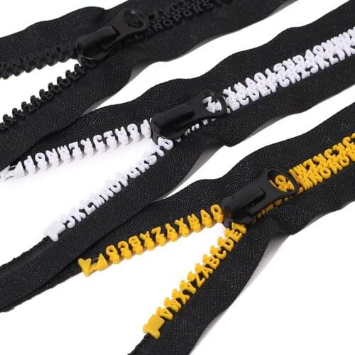 5# 8# 80cm(31.5'') Resin Zipper Open-End English Letters Teeth DIY Clothes Accessories for Bag Backpack