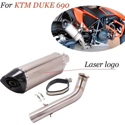 Motorcycle for DUKE 690 Exhaust Tip Muffler 51mm Escape Middle Connect Tube Exhaust System for KTM DUKE 690