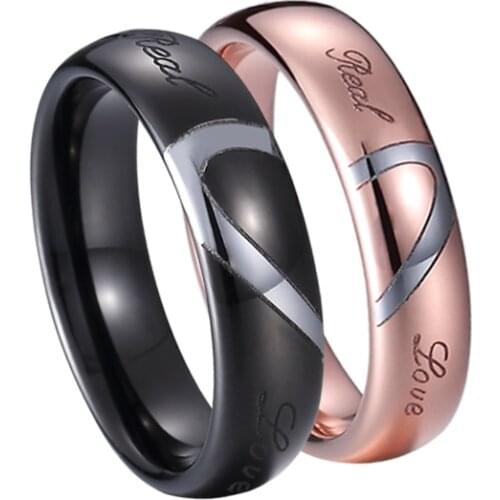 Men and women Real LOVE Black Rose Golden Heart Tungsten wedding rings for couple marriage finger ring valentine gift