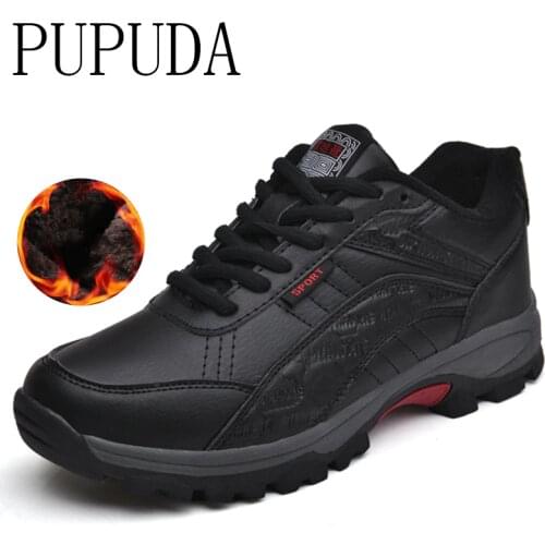 PUPUDA Winter Boots Men Classic Casual Warm Cotton Shoes Men Outdoor Non-slip Sneakers Good Quality Snow Boots Sport Shoes Male