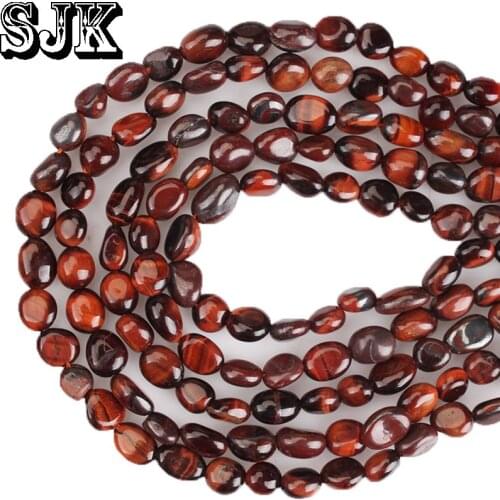 Natural Stone Lrregular Red Tiger Eye Gravel Beads 4-6mm 8-10mm DIY Bracelet Necklace Earring For Jewelry Making Accessories