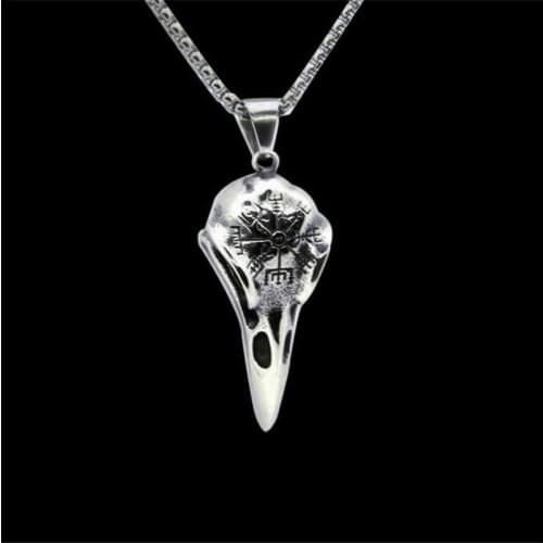 Newest Necklace 316L Stainless Steel Jewelry Punk Style THE EAGLE SKULL Vikings Pendant With Chain