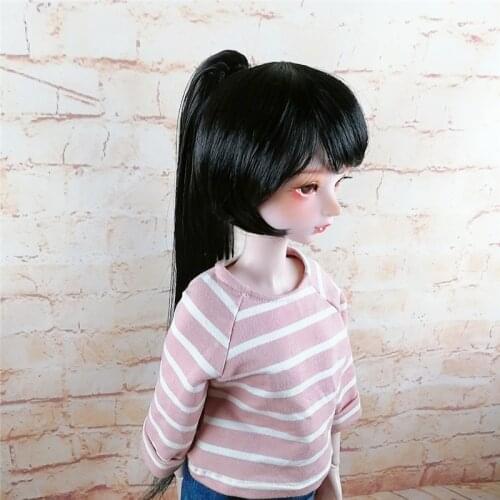 New Style 1/3 1/4 1/6 1/8 Bjd SD Doll Wig High Temperature Wire With Ponytail Hair