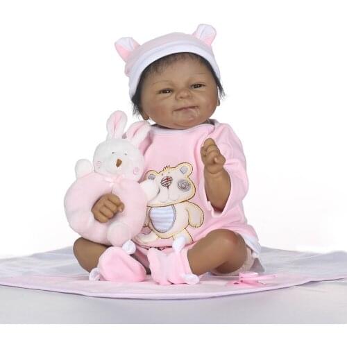 NPK Bebes reborn black dolls 40cm lifelike silicone reborn baby dolls toys for children birthday gift newborn baby girl doll