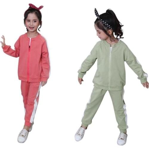 2019 Autumn Winter Kids Baby Girls Clothes Sets Solid Long Sleeve T-shirt Tops + Pants 2PCS Outfit Sets 1-7T Sportswear