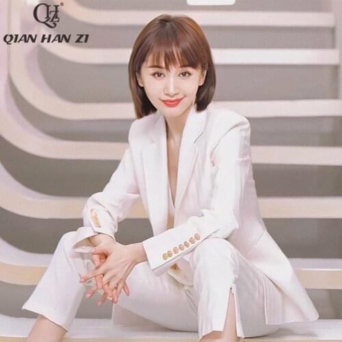 Autumn designer office fashion 3-piece set Long sleeve blazer Slim waistcoat And casual trousers Winter White suit