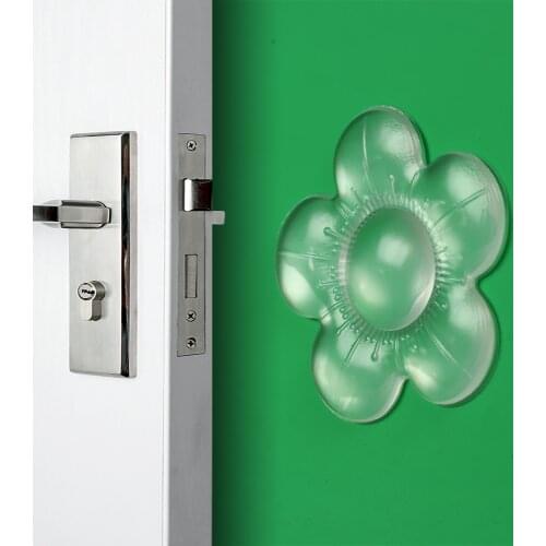 Transparent PU Door Stoppers Wall Protection Safety Shock Absorber Door Handle Bumpers Security Cartoon Waterable Wall Protector