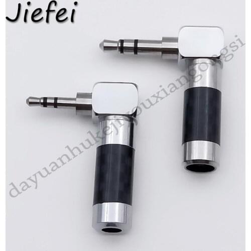 Carbon Fiber Rhodium Plating Jack 3.5mm 3 Pole Audio Stereo with Clip Male Plug for Earphone DIY Repair Soldering Connector