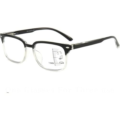 Retro Intelligent zoom Multifocal Reading Glasses Women Men Progressive Anti-blue light Finished Hyperopia Glasses Full frame1.5