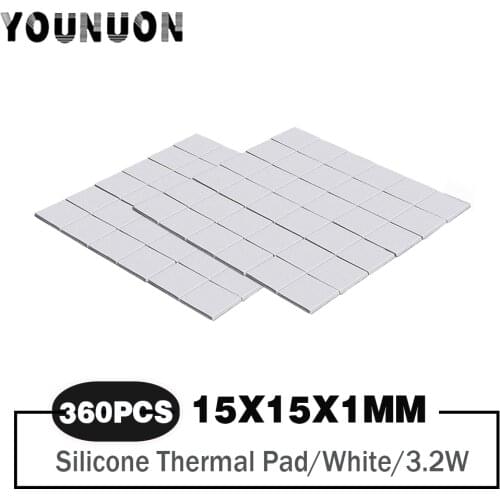 360 Pieces Blue 15mm*15mm*1mm GPU CPU Heatsink Cooling Conductive Silicone Pad Thermal Pad