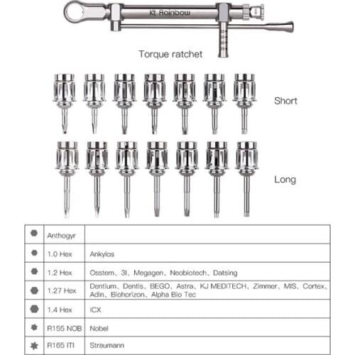 Free Storage Box Dental Lab Screwdriver Tools Implant Torque Wrench Ratchet 10-70NCM with Drivers & Whole Kit
