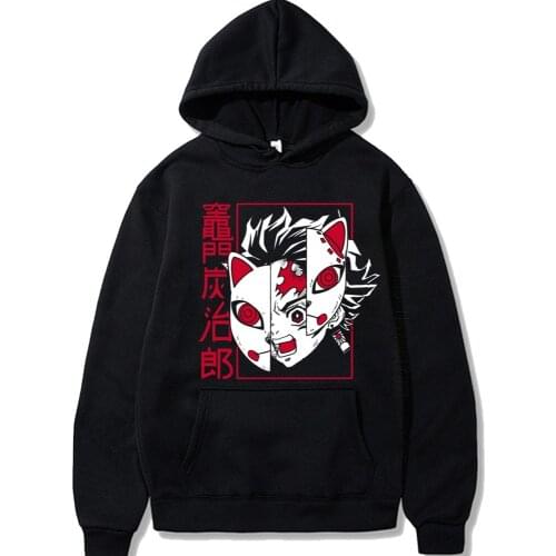 Demon Slayer Hoodies Sweatshirt Tanjiro Kamad Pullover Streetwear Men Autumn Hip Hop Hoodie Pullover