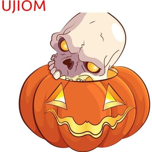 UJIOM Skull and Pumpkin Home Office Bedroom Accessories Wall Decal Bathroom Living Room Decor Waterproof Wall Stickers