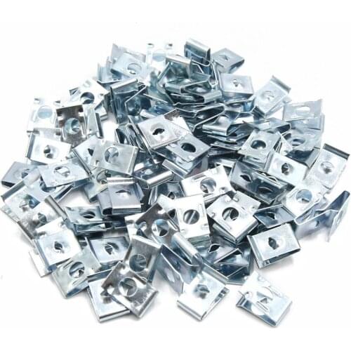 Uxcell 100 Pcs 6mm Hole Dia Metal Car License Plate Rivets Panel Fastener Clips S Size