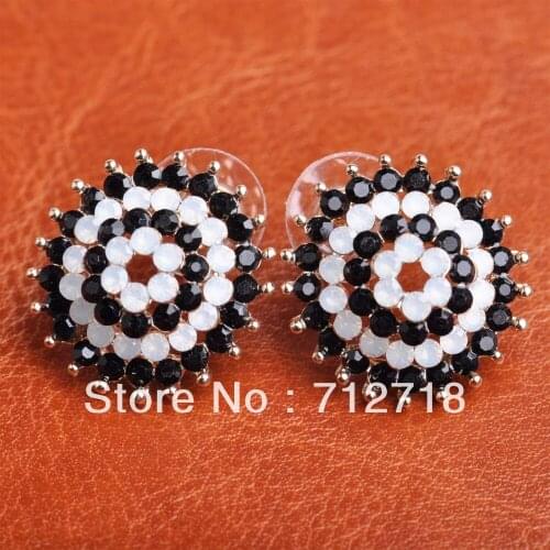 Fashion Earrings Jewelry Trendy Rose Gold Color Austrian Crystal Opal Earrings Wedding For Women Gift E511911