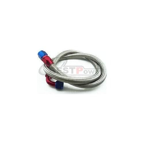 1 Meter AN6 Durable Braided Stainless Steel Racing Fuel Oil Hose Line / 6AN Oil Cooler Hose Line + Fitting