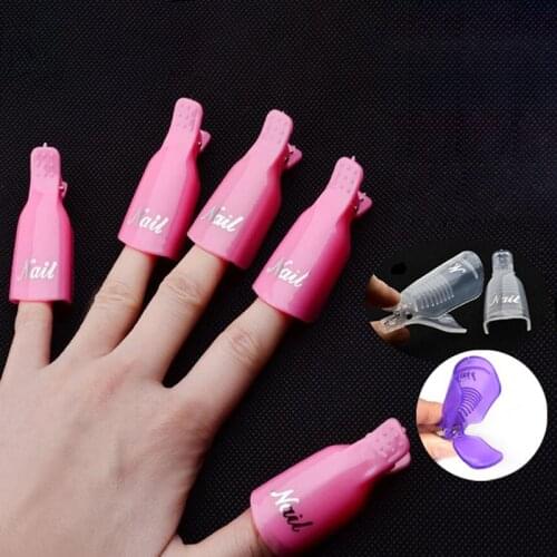 10PCS Gel Lak Remover Wraps Plastic Nail Polish Remover Clip Nail Art Soak Off Cap Nail Degreaser Cleaner Tips For Fingers Tools
