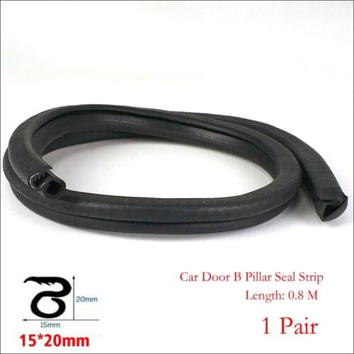 2Pcs/Set Universal Car Door B Pillar Rubber Seal Strip Wind Noise Insulation Dirty Water Prevent for Toyota Yaris avensis