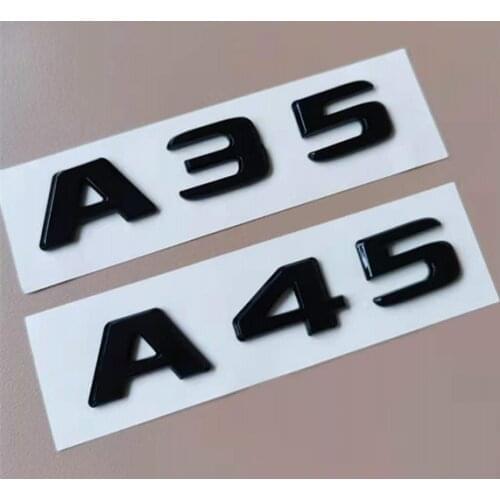 5X GLOSS BLACK Trunk Letters Emblem Emblems Badges for Mercedes Benz W176 A35 C63S AMG A45 C63 E63S 2017