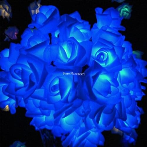 6M 30 LEDS Solar Powered Lights Rose Flower Shape String Light For Holiday Christmas Wedding Halloween Patio Party Decorations