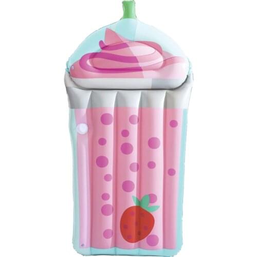 75'' Inflatable Tropical Beverage Lounge With Cup Holder Floating Mattress Bed Swimming Pool Float Airmat Fun Swim Water Toys